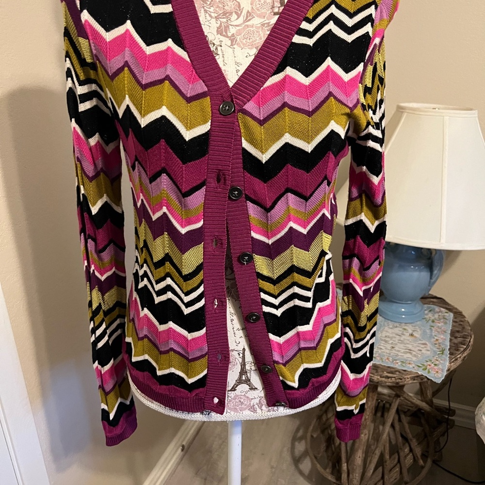 Missoni Multicolor Chevron Cardigan - Pink, Black, Yellow. (ForTarget)